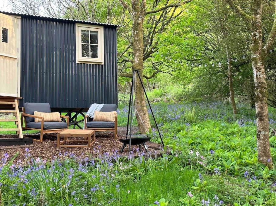 Cornwall Woodland Shepherd'S Hut - Dennis Hut Bodmin Bagian luar foto
